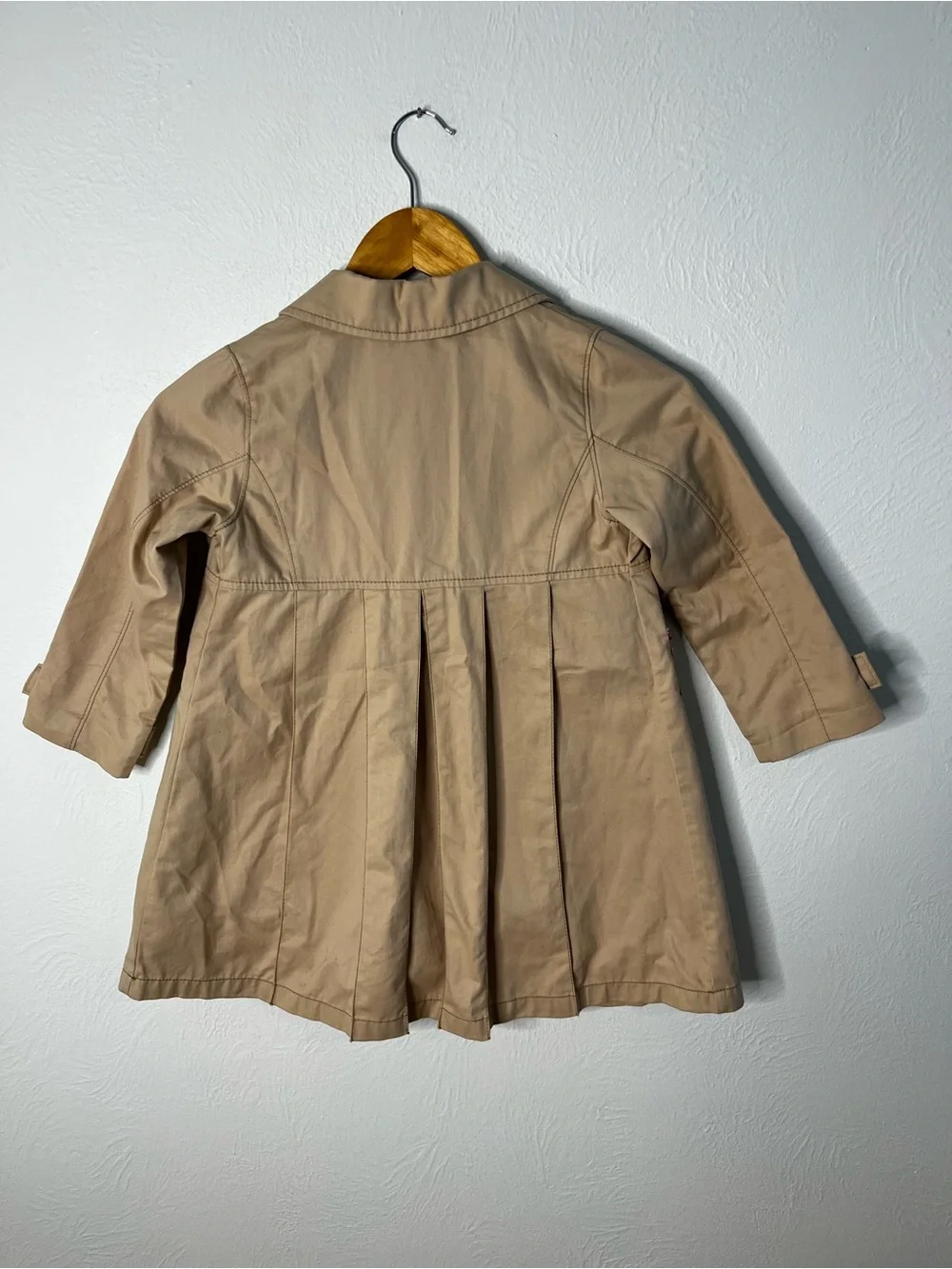 GAP Girls Beige Pea Coat with Pink Lining